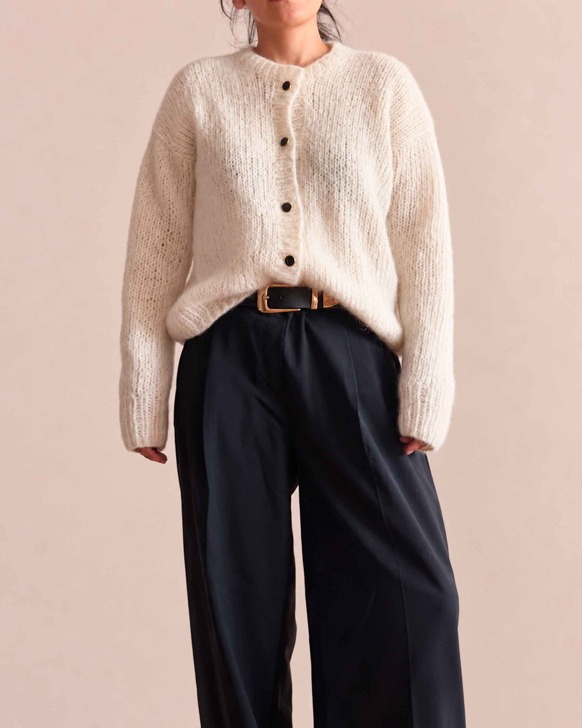Hand Knit Alpaca Crop Cardigan | Wrap Sweater