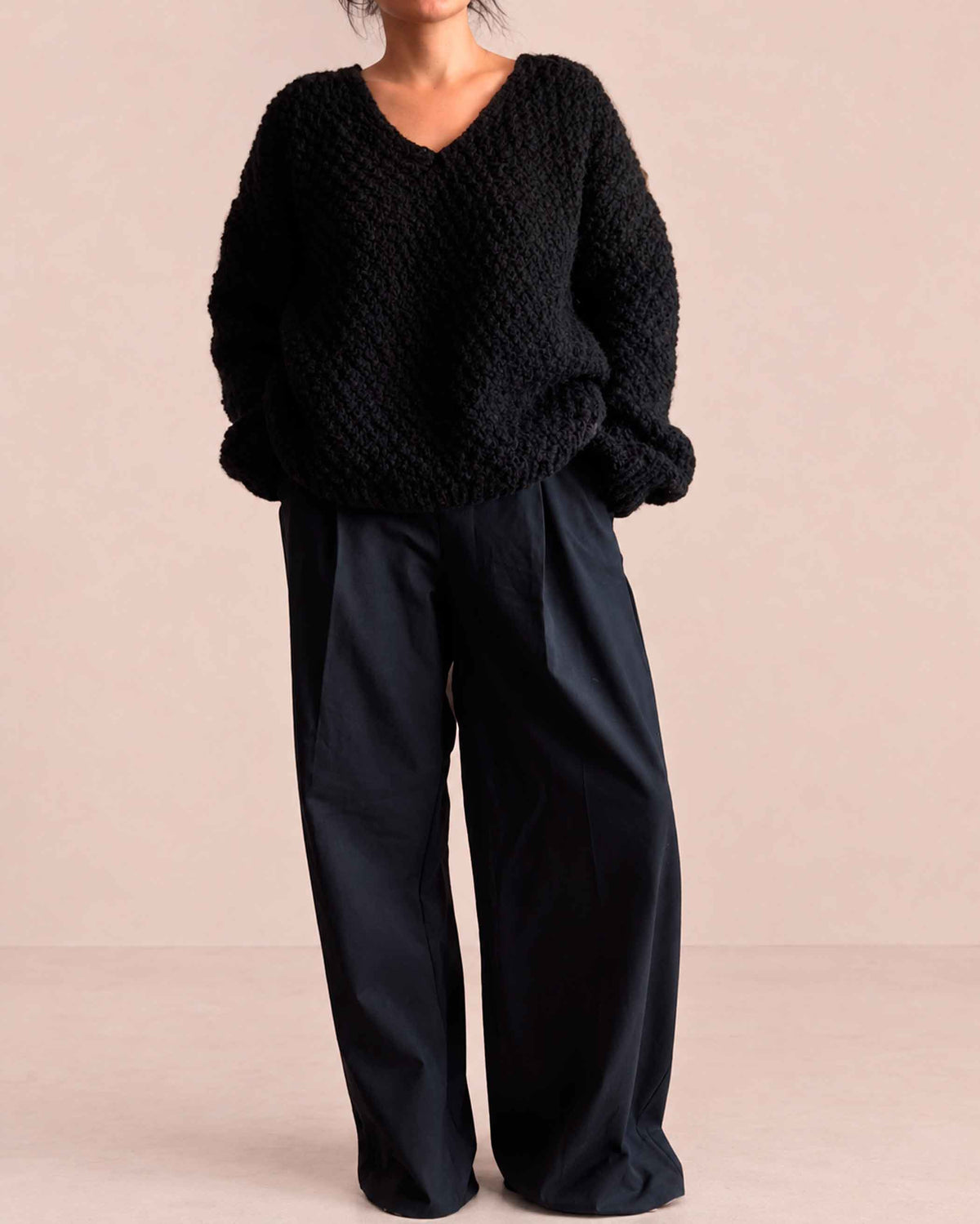 BLACK TEXTURED ALPACA SWEATER – Conscious Craftsmanship