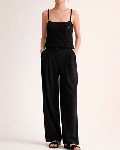 Black Crochet Tank Top | Handmade Organic Cotton Sleeveless Top