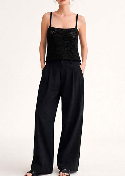 Black Crochet Tank Top | Handmade Organic Cotton Sleeveless Top