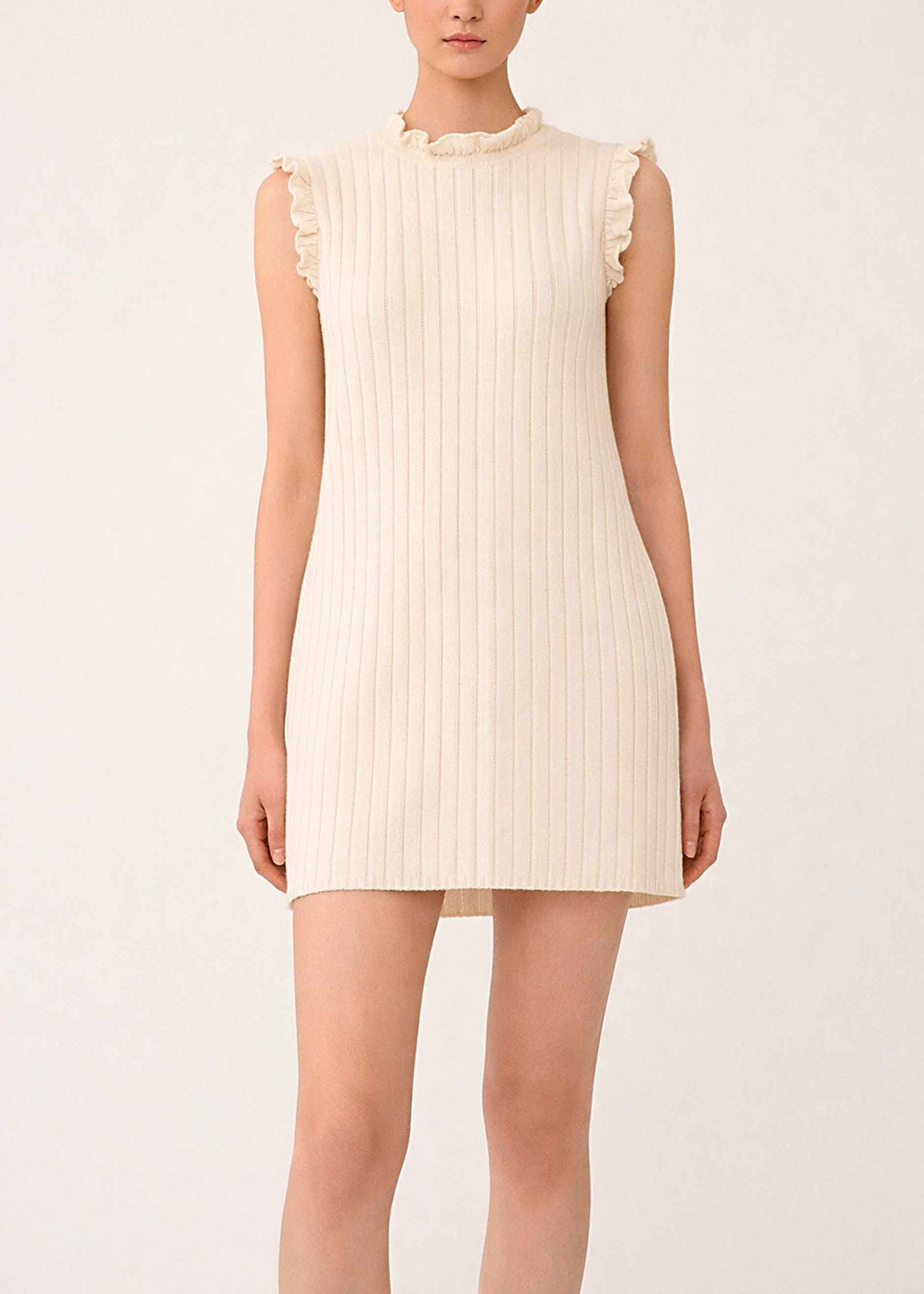 Ruffled Organic Cotton Mini Dress | Sleeveless Tank Dress