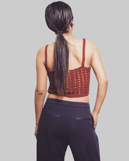 Handmade Pima Cotton Crochet Crop Top | Sustainable Boho Tank