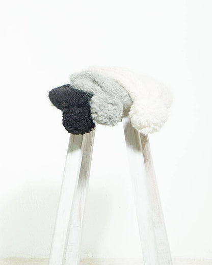 Loom Knit Alpaca Pom Pom Beanie | Slouchy Hat