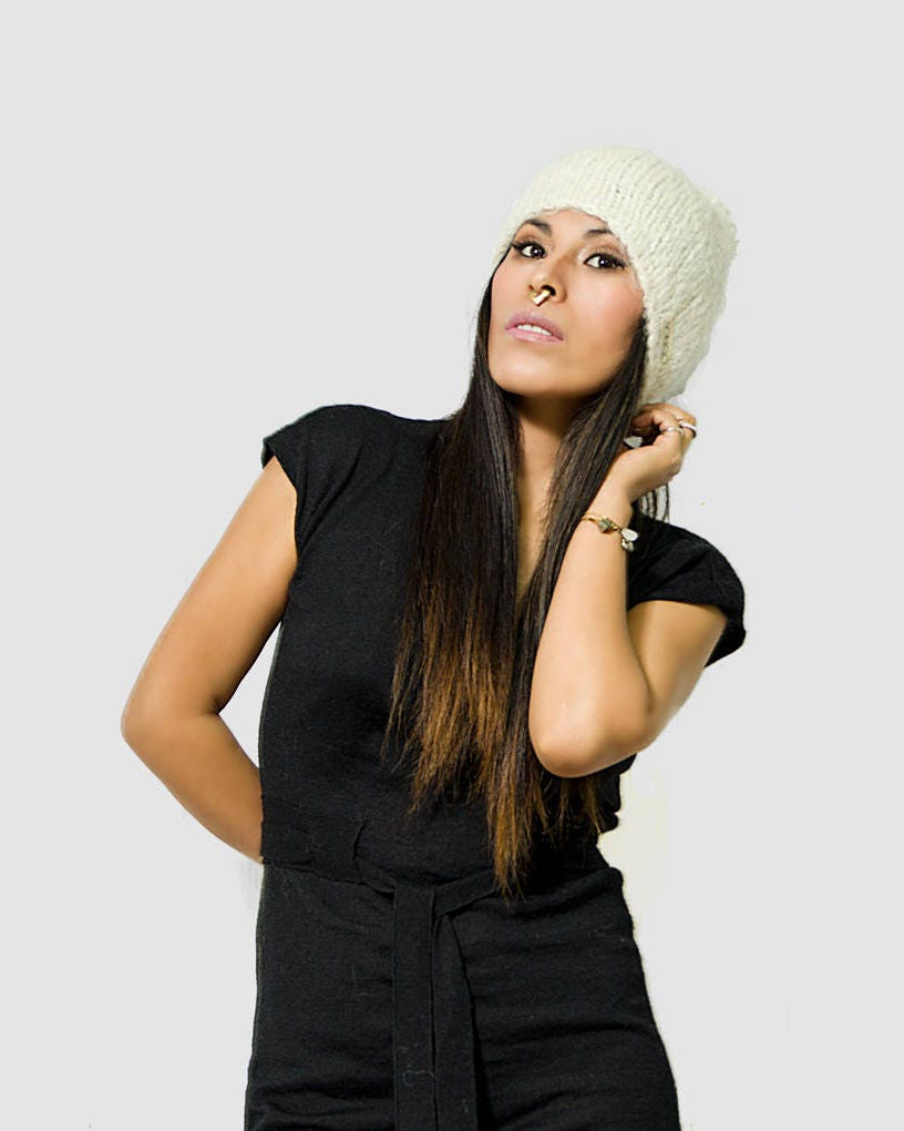 Slouchy Knit Alpaca Beanie | Handmade Winter Hat