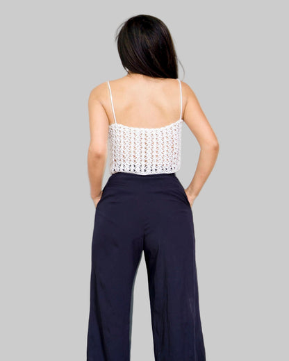 Crochet Organic Pima Cotton Crop Tank Top - Handmade Summer Clothing