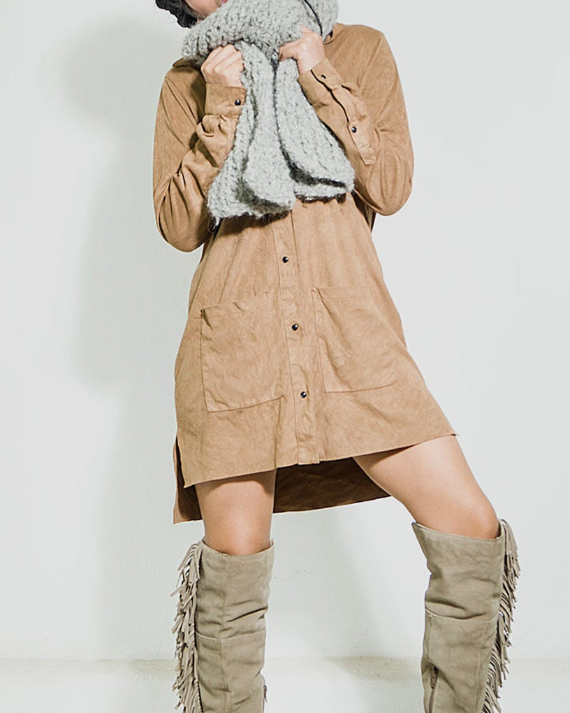 Chunky Knit Alpaca Infinity Scarf, Oversized Winter Scarf