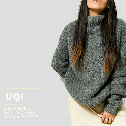 Hand Knit Alpaca Wool Sweater | Chunky Slouchy Pullover