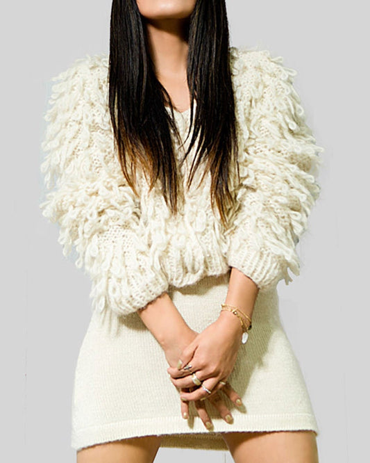 Hand Knit Alpaca Bomber Jacket | Chunky Cardigan, Cropped Wrap