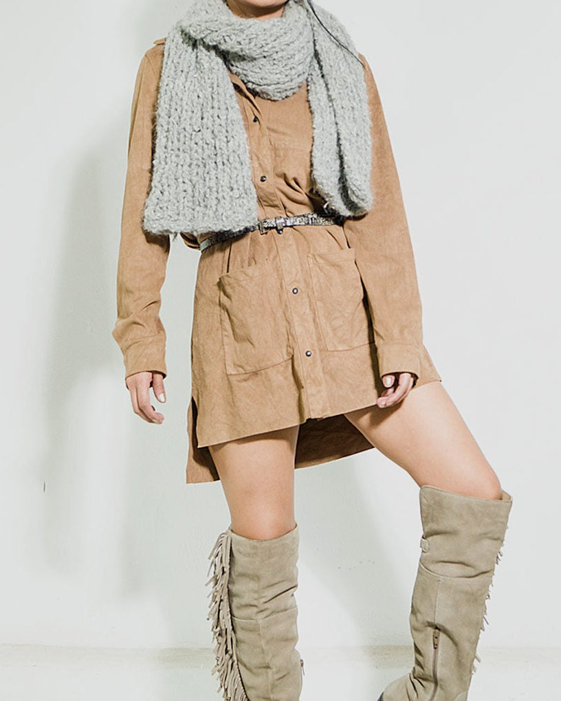 Chunky Knit Alpaca Infinity Scarf, Oversized Winter Scarf