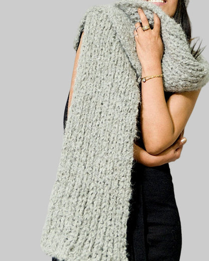 Hand Knit Alpaca Infinity Scarf | Chunky Oversized Knit