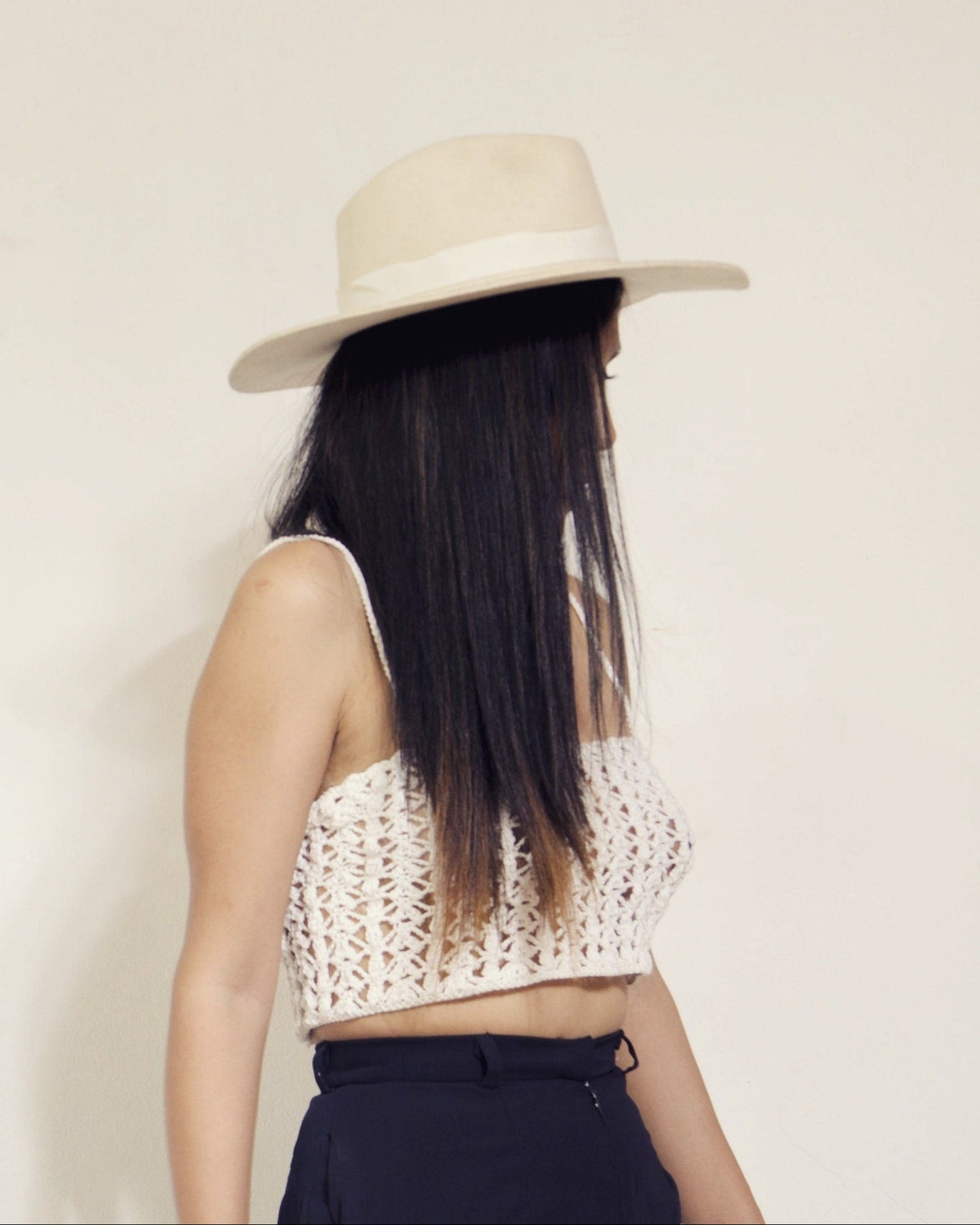Crochet Organic Pima Cotton Crop Tank Top - Handmade Summer Clothing