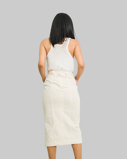 Organic Cotton High Waist Pencil Skirt - Handmade Maxi Skirt