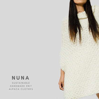 Hand Knit Alpaca Cape Sweater | Asymmetrical Vest Poncho