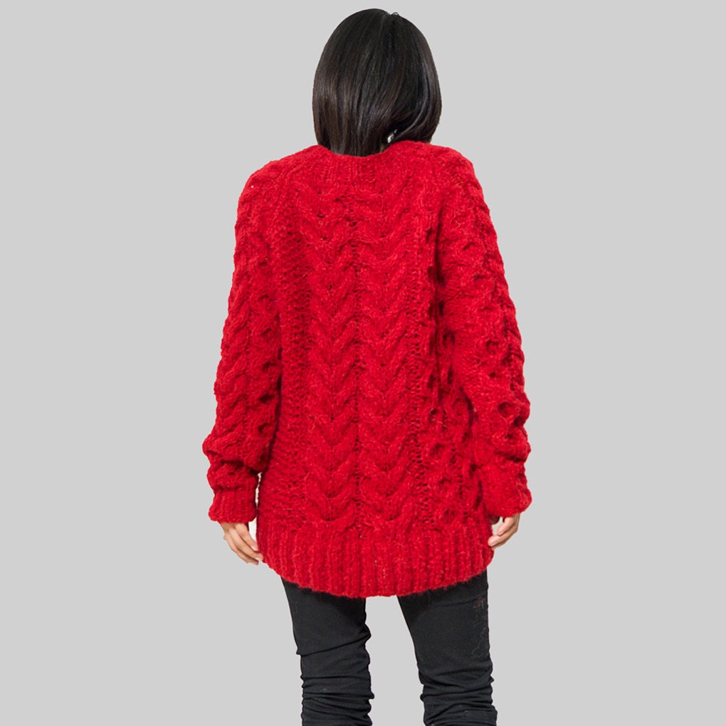 Handmade Alpaca Cable Knit Sweater | Chunky Oversized Winter Jumper