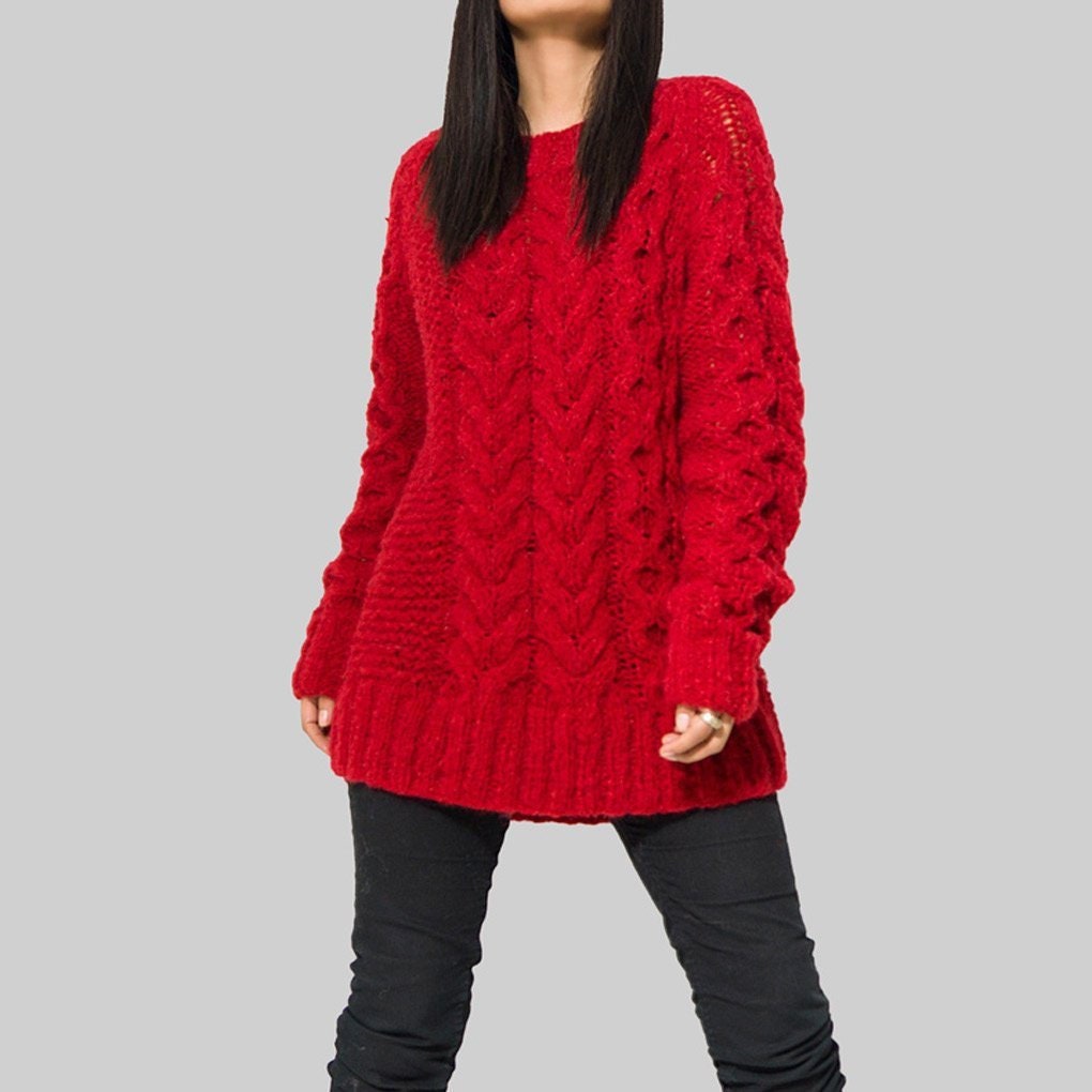 Handmade Alpaca Cable Knit Sweater | Chunky Oversized Winter Jumper