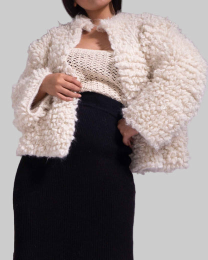 Knit Alpaca Wool Coat | Long Cardigan, Warm Winter Outerwear