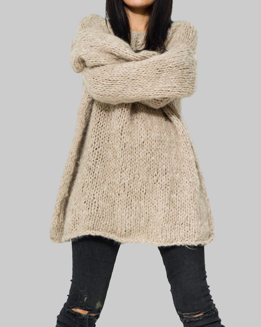 Handmade Alpaca Knit Sweater | Oversized Slouchy Pullover