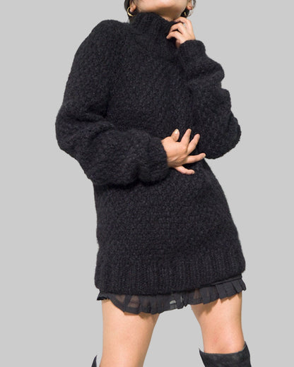 Handmade Alpaca Knit Pullover Sweater | Slouchy Wool Jumper