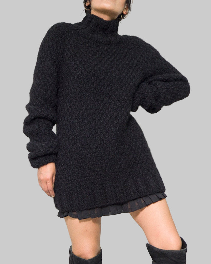 Handmade Alpaca Knit Pullover Sweater | Slouchy Wool Jumper