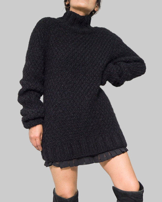 Handmade Alpaca Knit Pullover Sweater | Slouchy Wool Jumper