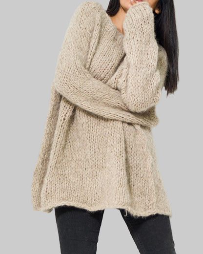 Handmade Alpaca Knit Sweater | Oversized Slouchy Pullover