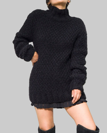 Handmade Alpaca Knit Pullover Sweater | Slouchy Wool Jumper