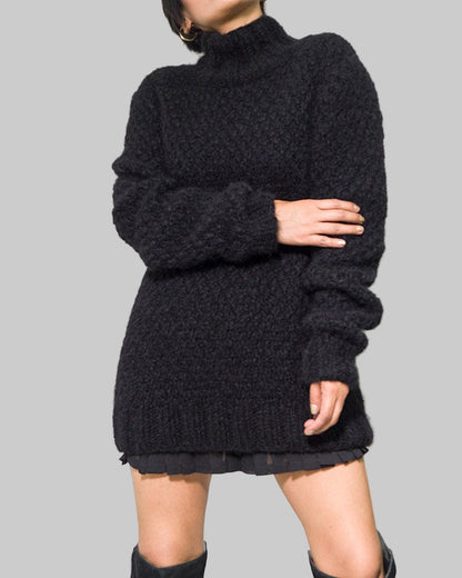 Handmade Alpaca Knit Pullover Sweater | Slouchy Wool Jumper