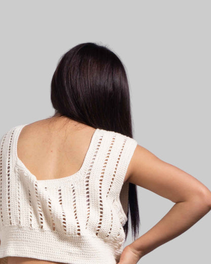 Organic Cotton Crochet Crop Top | Handmade Eco Tank Top