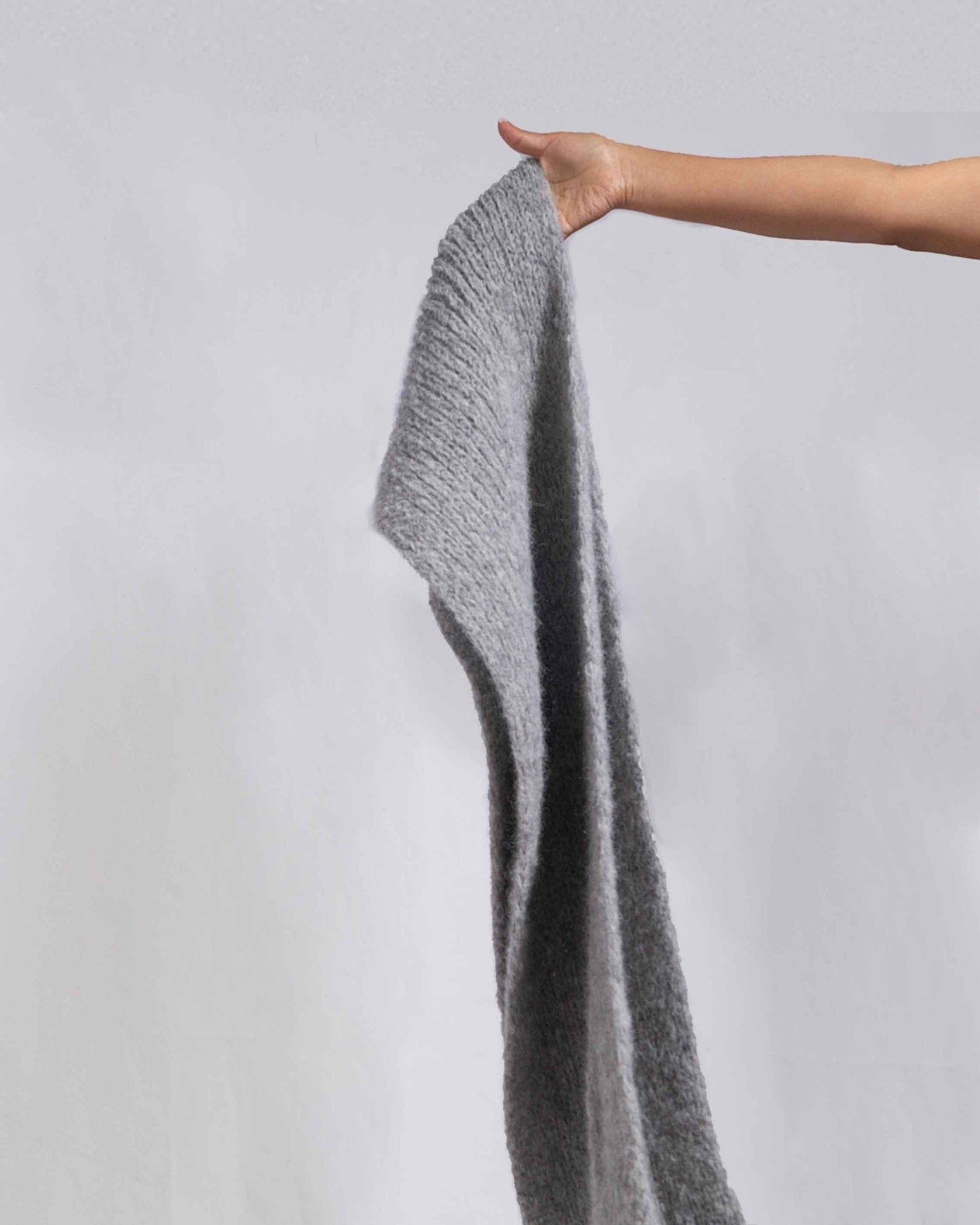 Hand Knit Oversized Alpaca Scarf Shawl | Chunky Wool Scarf