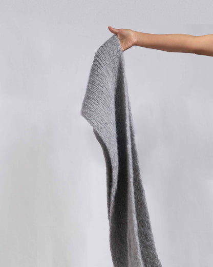 Hand Knit Oversized Alpaca Scarf Shawl | Chunky Wool Scarf