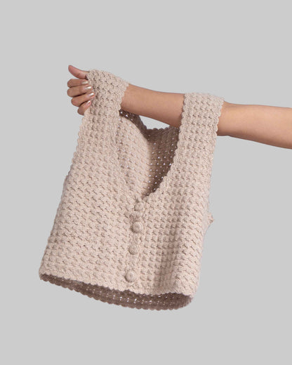 Handmade Crochet Alpaca Sweater Vest | Sustainable Knit