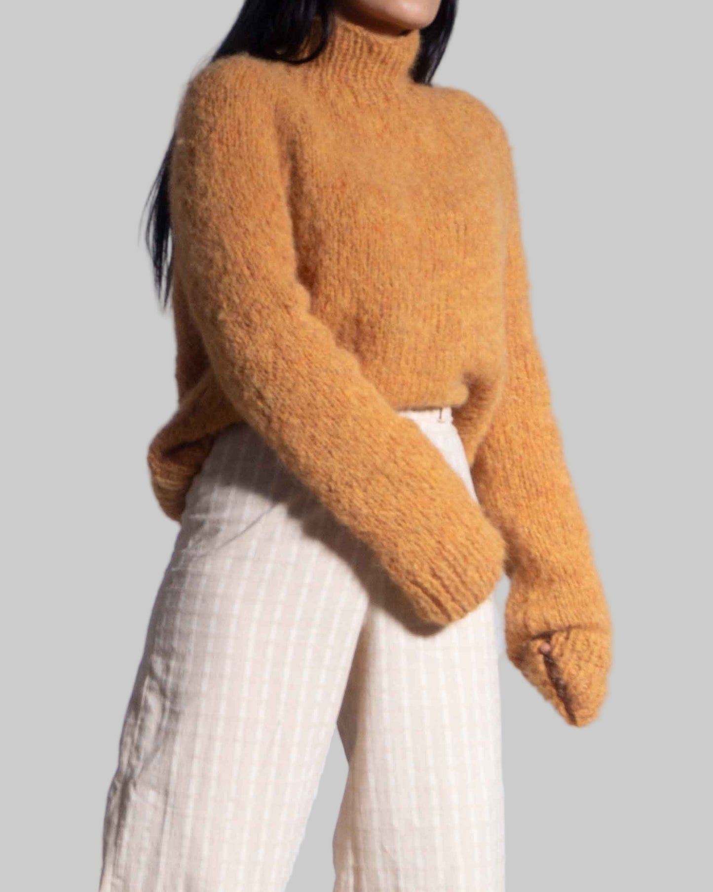 Handmade Alpaca Turtleneck Sweater | Slouchy Knit Jumper