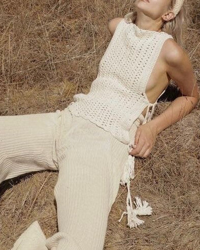 Handmade Crochet Pima Cotton Tank Top | Sleeveless Boho Chic