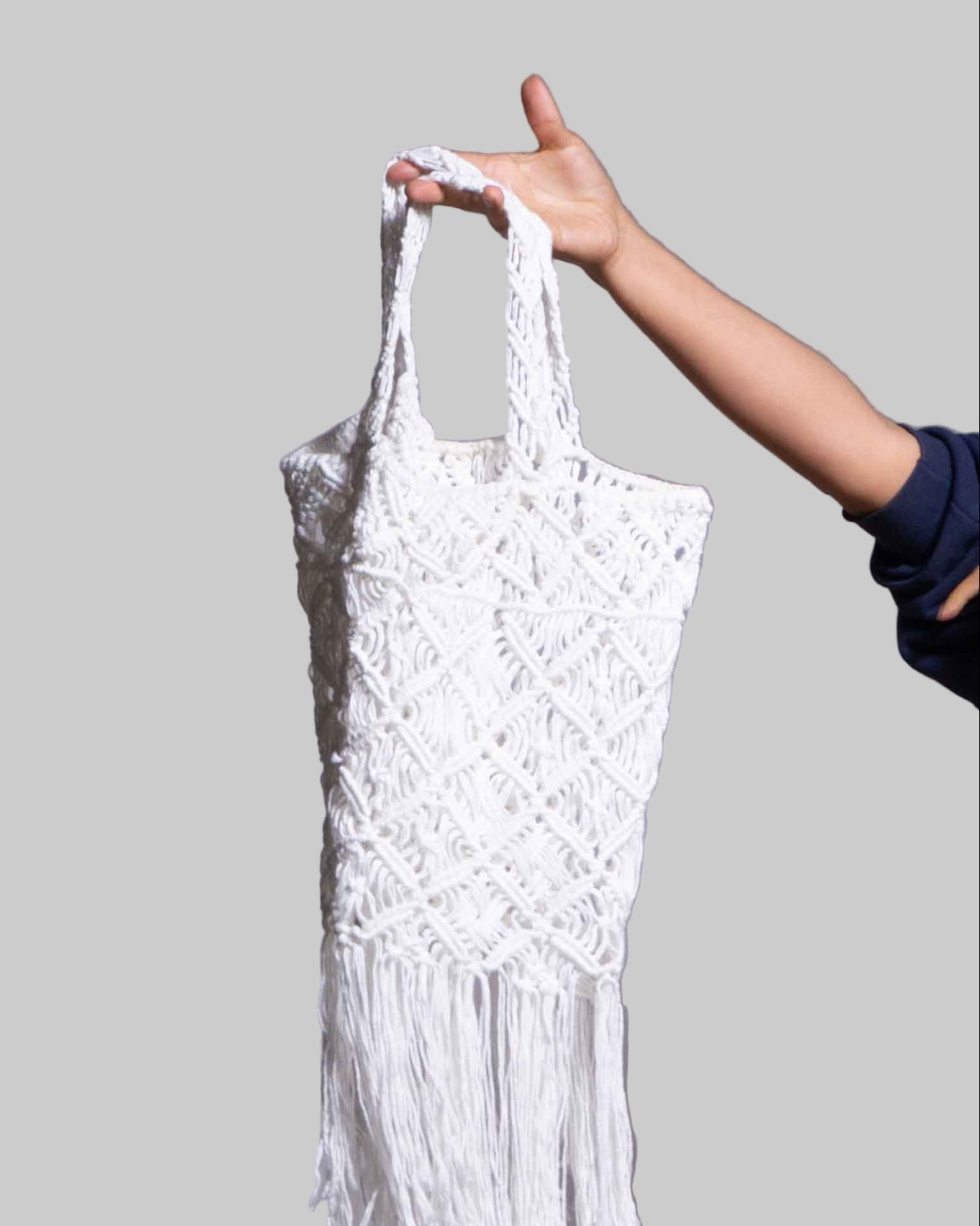 Handmade Macrame Cotton Tote Bag | Peruvian Organic Cotton