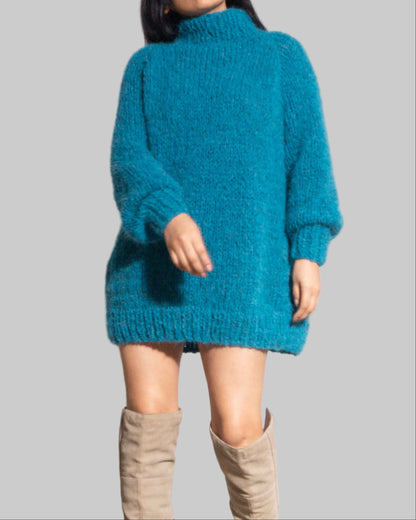 Chunky Knit Alpaca Sweater Dress | Oversized Wool Knitwear