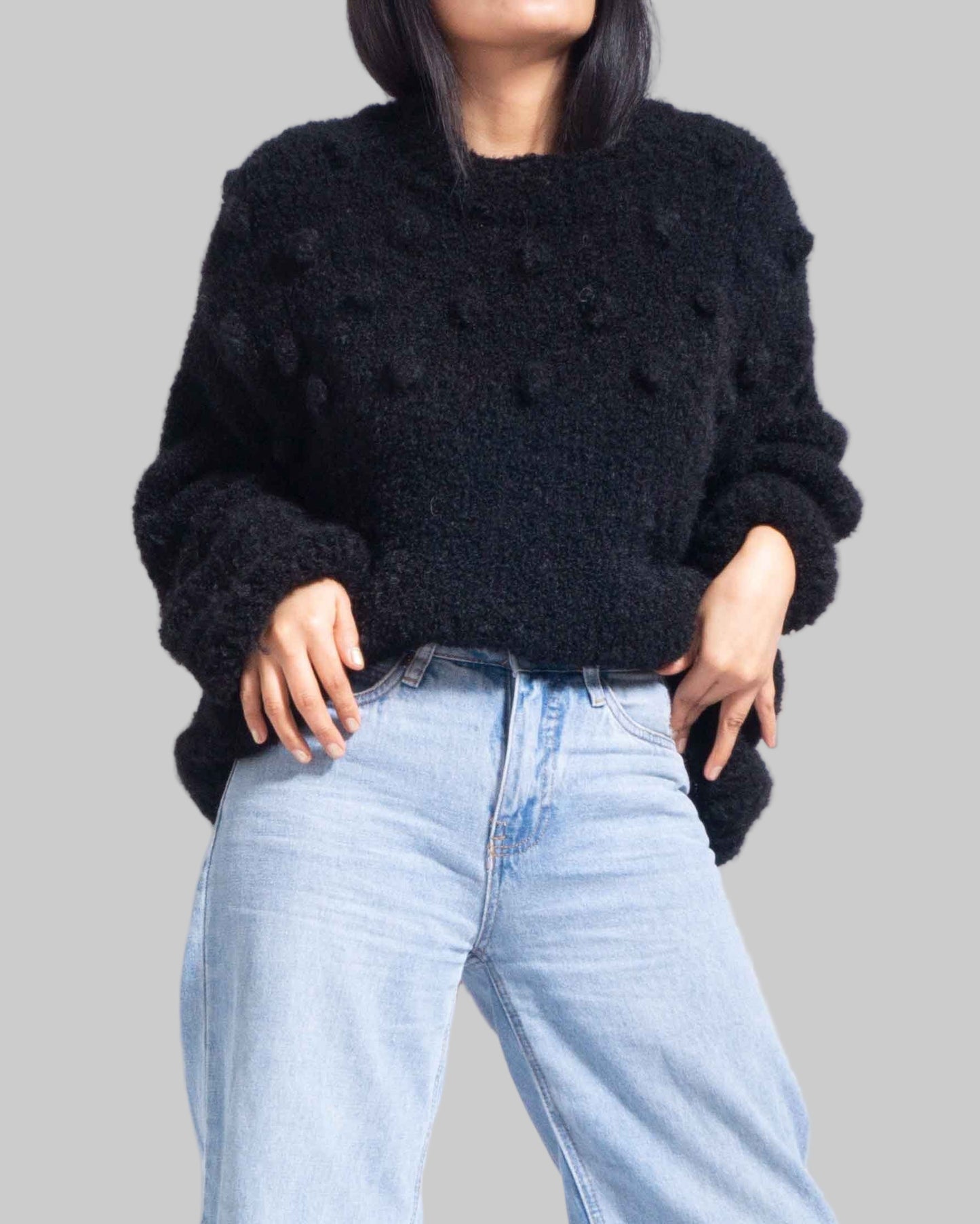 Hand Knit Alpaca Wool Sweater | Slouchy Knit Jumper