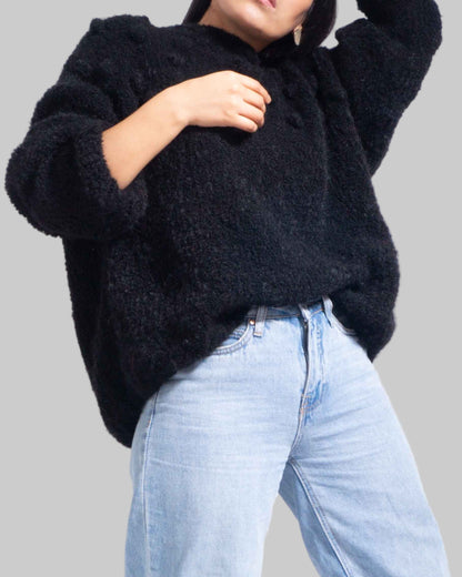 Hand Knit Alpaca Wool Sweater | Slouchy Knit Jumper