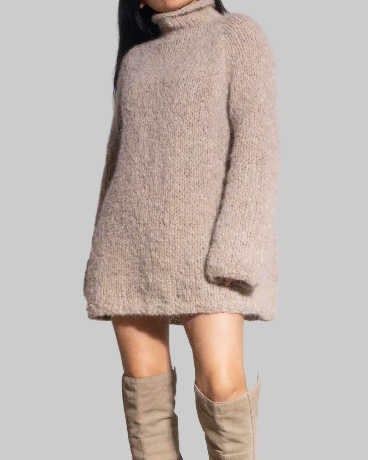 Chunky Knit Alpaca Sweater Dress | Oversized Winter Knitwear