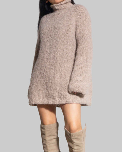 Chunky Knit Alpaca Sweater Dress | Oversized Winter Knitwear