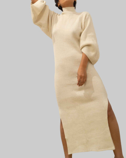 Handmade Alpaca Knit Sweater Dress, Plus Size Oversized Dress