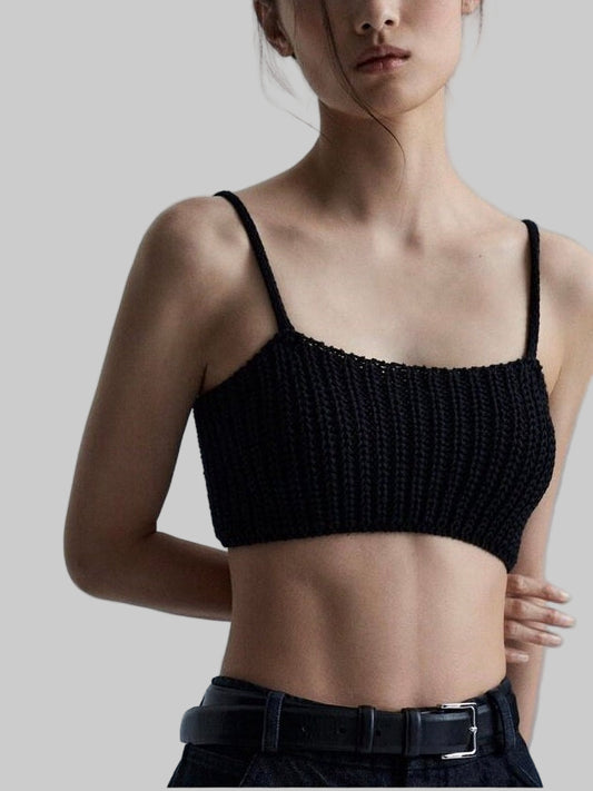 Handmade Pima Cotton Knit Top | Sustainable Crochet Crop Top