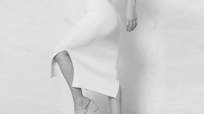 Organic Cotton Cocktail Dress | Fitted Midi Pencil Dress