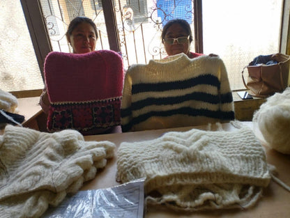 Handmade Alpaca Cable Knit Oversized Sweater | Nordic Style