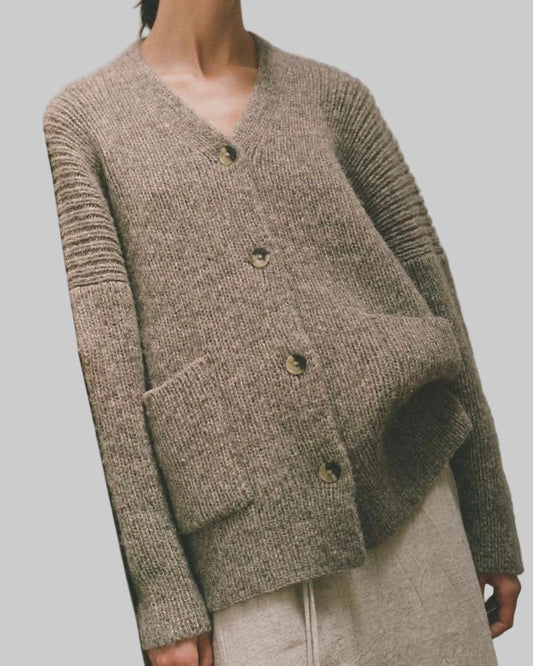 Handmade Alpaca Chunky Knit Cardigan | Oversized Bomber Jacket
