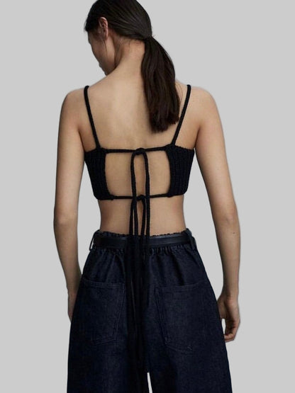 Handmade Pima Cotton Knit Top | Sustainable Crochet Crop Top