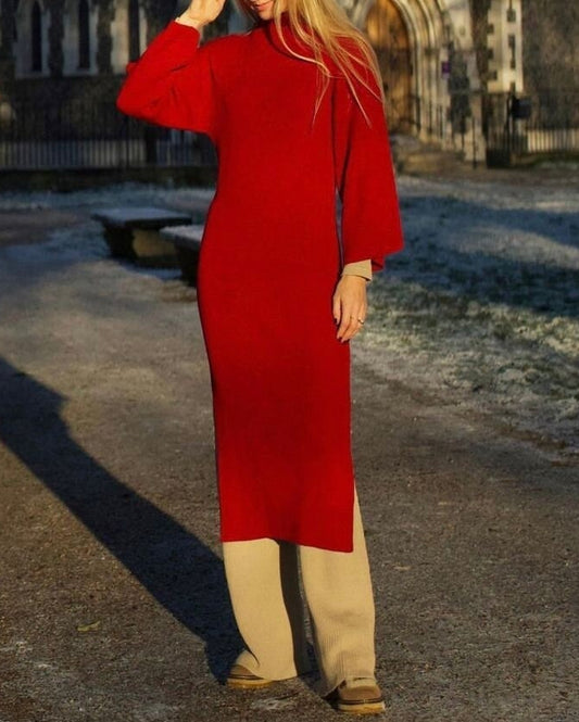 Handmade Alpaca Knit Sweater Dress, Plus Size Oversized Dress