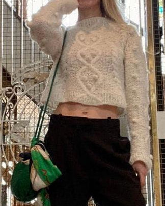 Handmade Cropped Cable Knit Alpaca Sweater | Sustainable Jumper