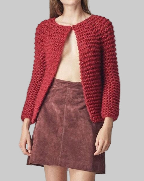 Hand Knit Alpaca Cardigan Sweater | Sustainable Short Wrap