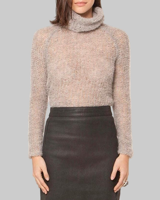 Handmade Slouchy Knit Alpaca Crop Top | Women's Sweater