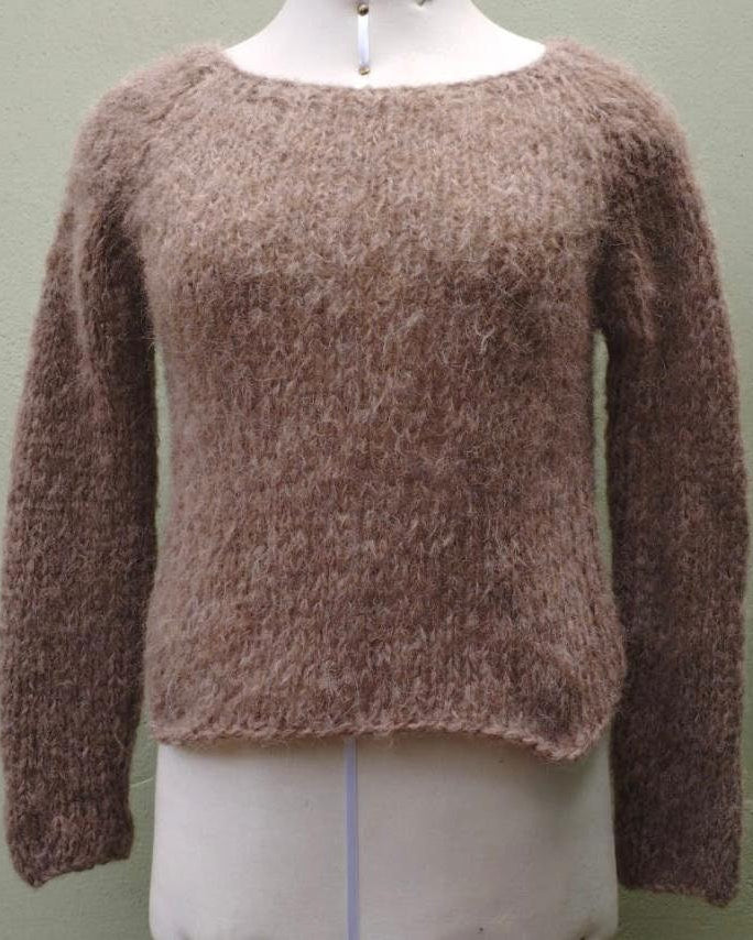 Handmade Slouchy Knit Alpaca Sweater | Cropped Blouse Top